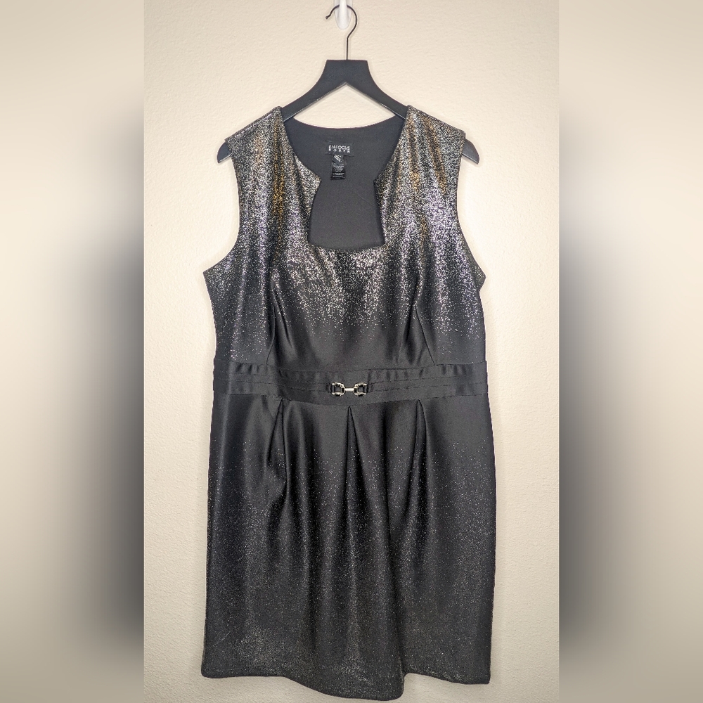 Enfocus Women's Dress Knee Length Black and Silver